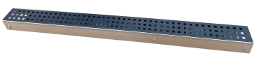 Entwässerungsrinne Edelstahl 1 Meter, Rost Anthrazit Quadratlochung, Bauhöhe 60 bis 80mm höhenverstellbar